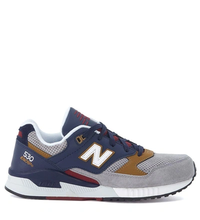 New Balance 530 Leather And Fabric Sneaker In Grigio