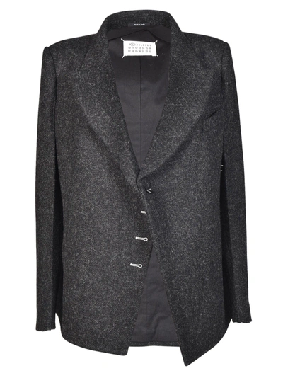 Maison Margiela Harris Tweed Classic Blazer In Black