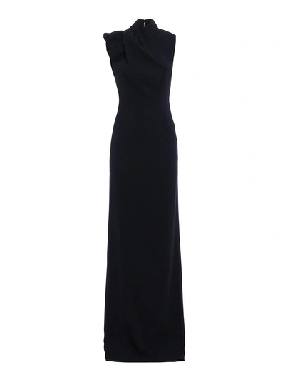Dsquared2 Backless Crepe Cady Gown In Black