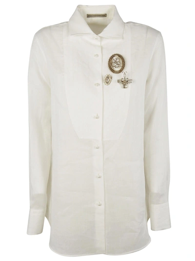 Ermanno Scervino Embellished Shirt In White