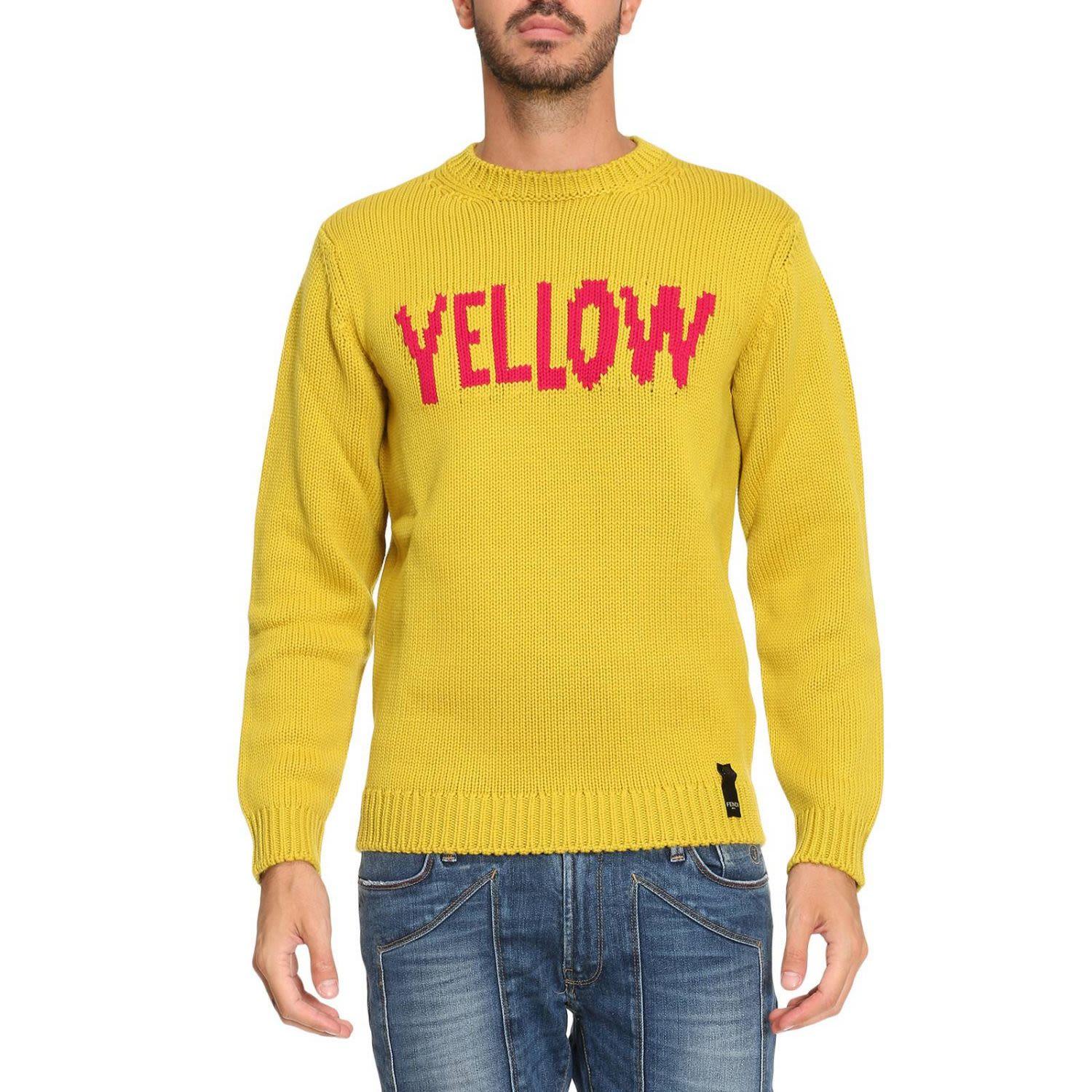 Fendi Sweater Sweater Men In Yellow 