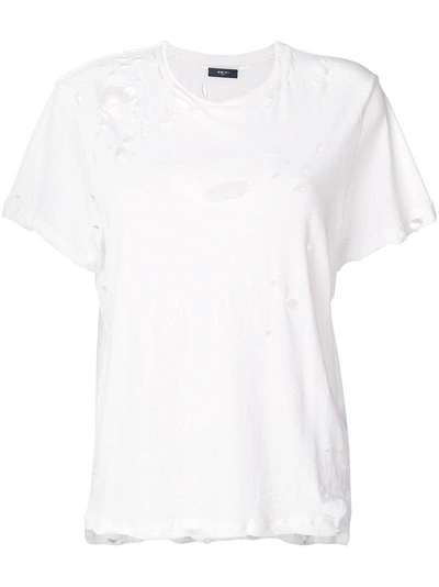 Amiri White Distressed T-shirt