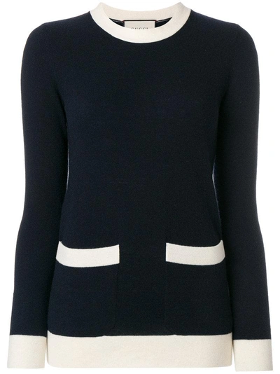 Gucci Colour-block Sweater In Blue