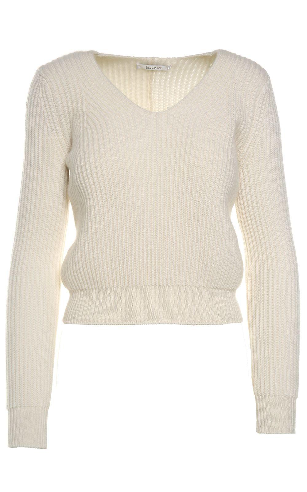 Max Mara Ribbed Wool And Cashmere-blend Sweater In Avorio | ModeSens