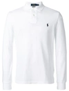 Ralph Lauren Embroidered Long Sleeve Polo Shirt In White