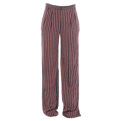 Diane Von Furstenberg Multicolor Patterned Silk Wide-leg Campbell Trousers