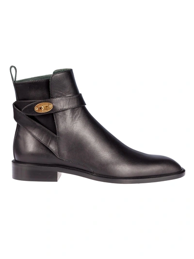 Mulberry Jodhpur Flat Ankle Boots In Black