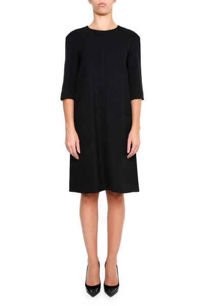 Marni Short-sleeved Dress In Black|nero