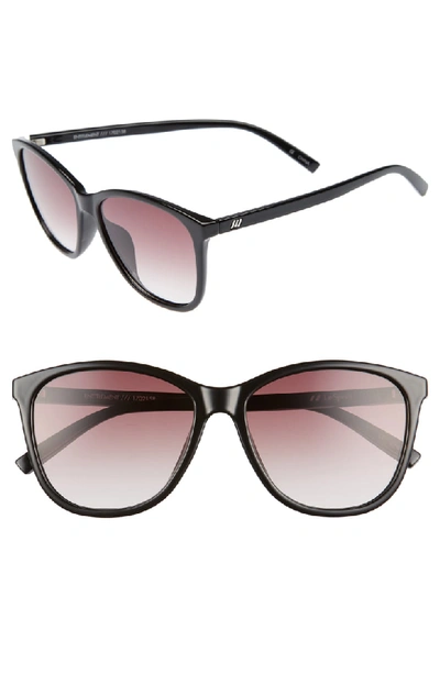 Le Specs Women's Entitlement Cat Eye Sunglasses, 58mm In Black/smoke Gradient