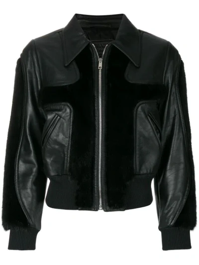 Prada Leather And Mink Jacket - Black