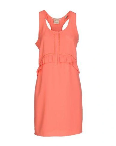 Maison Scotch Short Dresses In Coral