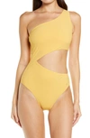 Tory Burch One-shoulder One-piece Swimsuit In Jackfruit