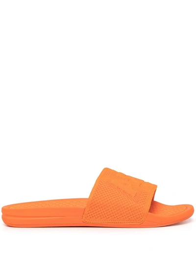 Apl Athletic Propulsion Labs Big Logo Techloom Knit Sport Slide In Orange