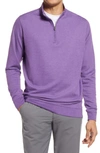 Peter Millar Comfort Interlock Quarter Zip Pullover In Purple Mum