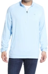 Travismathew Networking Quarter Zip Fleece Pullover In Powder Blue