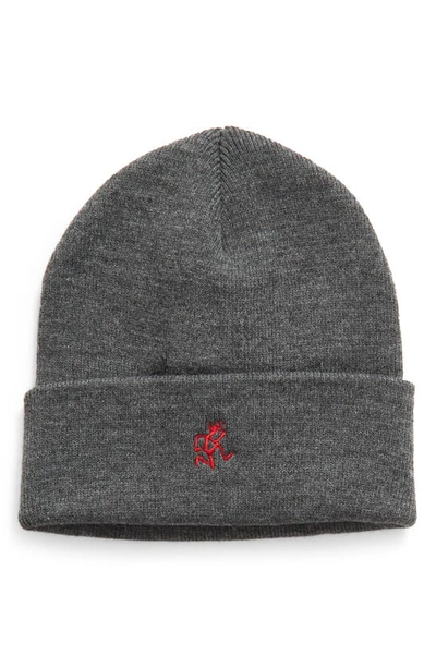 Gramicci Watch Embroidered Beanie In Heather Grey