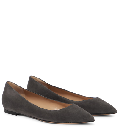 Gianvito Rossi Gianvito Suede Ballet Flats In Lapis