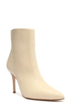 Schutz Mikki Leather Pointed-toe Booties In Eggshell