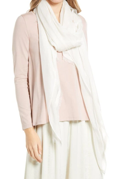 Nordstrom Modal & Silk Stripe Scarf In Grey Chime