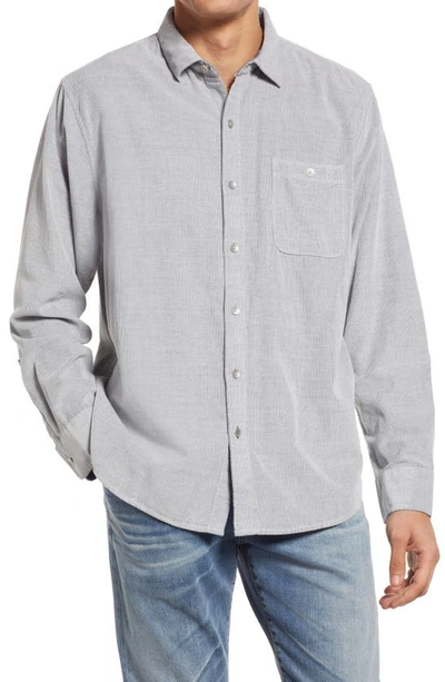 Tommy Bahama Sandwash Corduroy Button-up Shirt In Zinc Grey