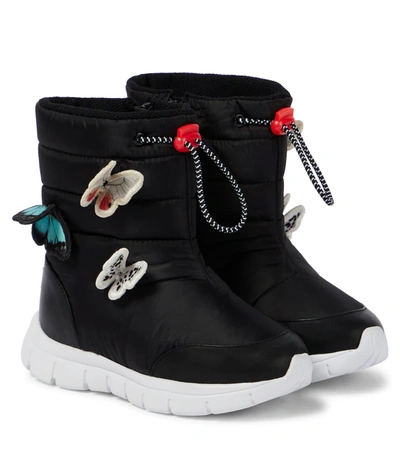 Sophia Webster Mini Kids' Riva Snow Boots In Black & Melange
