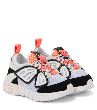 Sophia Webster Mini Kids' Lace-up Low-top Trainers In Black & Orange