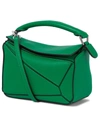 Loewe Mini Puzzle Calfskin Leather Bag In Green