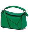 Loewe Mini Puzzle Calfskin Leather Bag In Jungle Green