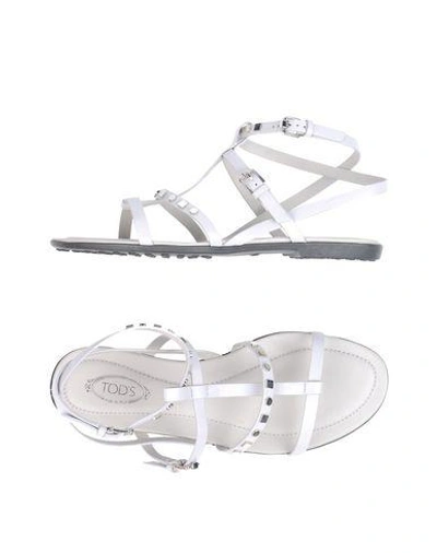 Tod's Sandals In Light Grey