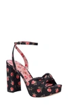 Kate Spade Confetti Ditsy Rose Platform Sandals In Ditsy Rose/black