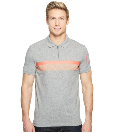 Calvin Klein - Printed Stripe Zip Polo Shirt (meteor Ash Heather) Men's  Short Sleeve Pullover | ModeSens