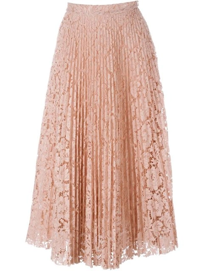 Valentino Lace Pleated Skirt | ModeSens