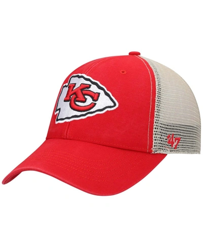 47 Brand Men's Red, Natural Kansas City Chiefs Trawler Trucker Clean Up Snapback Hat In Red,natural