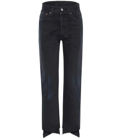 Vetements High-waisted Deconstructed Jeans In Black