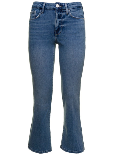 Frame Le Crop Mini Boot-cut High-rise Stretch-denim Jeans In Terre