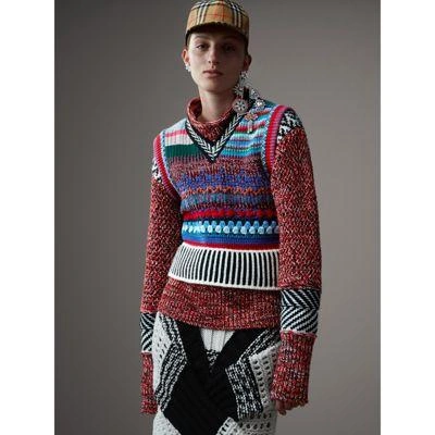 Burberry Hand-embroidered Wool Cashmere Blend Tank Top In