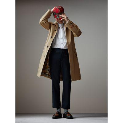 Sketch Print Tropical Gabardine Car Coat In Honey