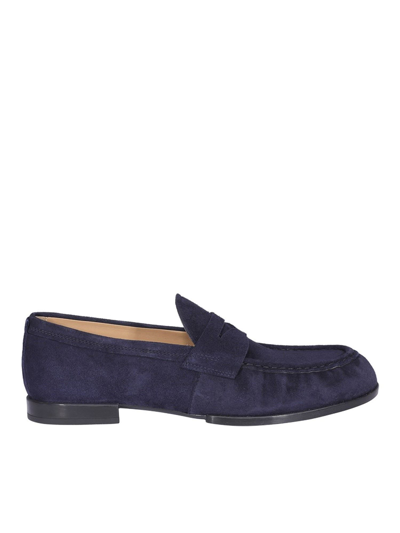Tod's Men's  Blue Suede Loafers