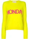 Alberta Ferretti Monday Crewneck Sweater In Yellow.
