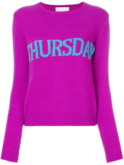 Alberta Ferretti Cropped Wool & Cashmere Thursday Sweater In Purple