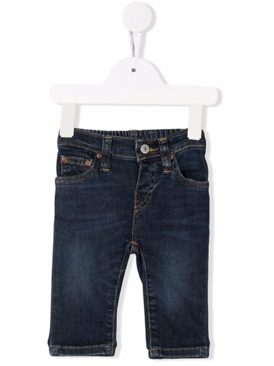 Ralph Lauren Babies' Fadded-effect Jeans In 蓝色