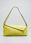 Loewe Puzzle Calfskin Hobo Bag In Lime Yellow