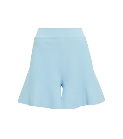 Stella Mccartney Strong Silhouette High-rise Shorts In Blue