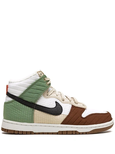 Nike White & Brown Dunk High Lx Next Nature Sneakers In Multicolor