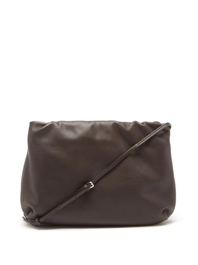 The Row Bourse Calfskin Clutch Bag In Brown