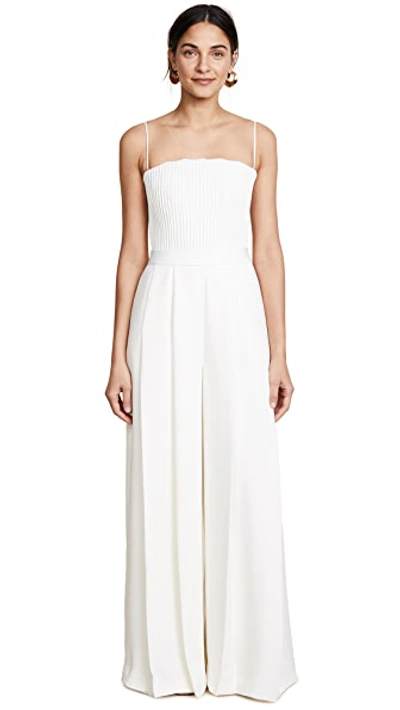Brandon maxwell white jumpsuit sale