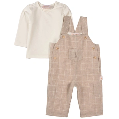 Sophie The Giraffe Checked Outfit Beige