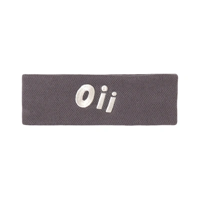 Oii Gray  Embroidered Headband In Grey