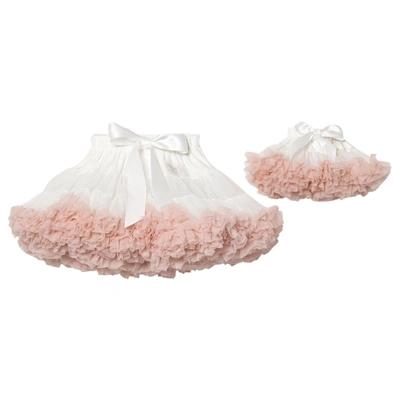 Dolly By Le Petit Tom Kids' Petti Skirt Off-white In Pink