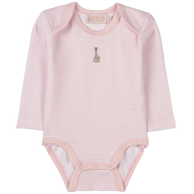 Sophie The Giraffe Body Single Lycra Striped Embroidery Barely Pink
